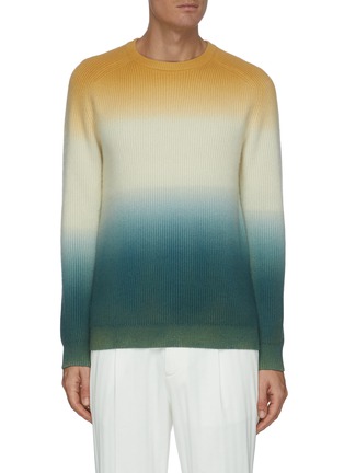 Main View - Click To Enlarge - DREYDEN - Horizontal Gradient rib knit cashmere sweater