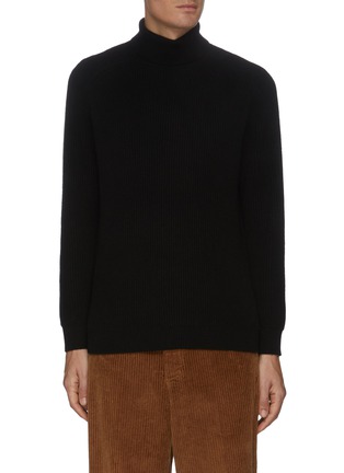 Main View - Click To Enlarge - DREYDEN - Rib knit cashmere turtleneck sweater