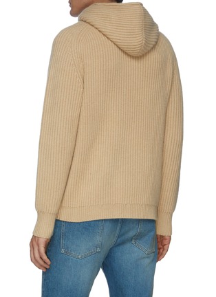 Back View - Click To Enlarge - DREYDEN - Rib Knit cashmere hoodie