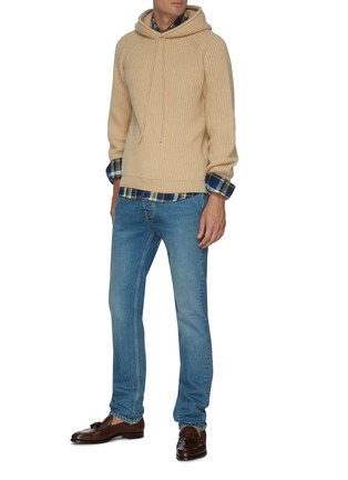 Figure View - Click To Enlarge - DREYDEN - Rib Knit cashmere hoodie