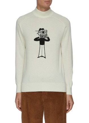 Main View - Click To Enlarge - DREYDEN - Slowboy Writer intarsia cashmere sweater