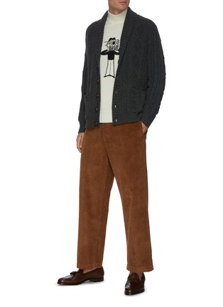 Figure View - Click To Enlarge - DREYDEN - Slowboy Writer intarsia cashmere sweater