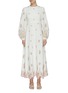 Main View - Click To Enlarge - ZIMMERMANN - 'POPPY' Floral Embroidered Scallop Hem Midi Dress
