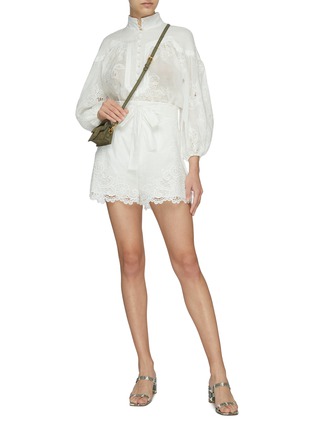 Figure View - Click To Enlarge - ZIMMERMANN - LULU' Embroidered Scallop Hem Shorts