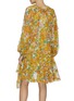 Back View - Click To Enlarge - ZIMMERMANN - 'POPPY' Floral Frill Georgette Mini Dress