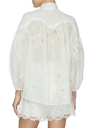 Back View - Click To Enlarge - ZIMMERMANN - 'RIDERS' Embroidered High Neck Blouse