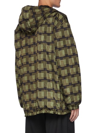 Back View - Click To Enlarge - DRIES VAN NOTEN - 'Vence' check waterproof nylon reversible windbreaker