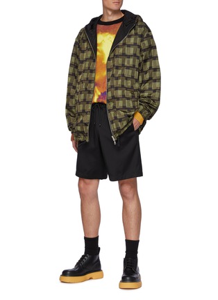 Figure View - Click To Enlarge - DRIES VAN NOTEN - 'Vence' check waterproof nylon reversible windbreaker