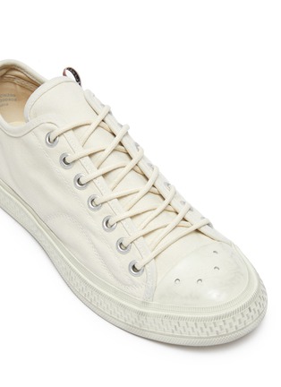 Detail View - Click To Enlarge - ACNE STUDIOS - Distressed Detail Lace Up Canvas Sneakers