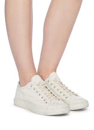 Figure View - Click To Enlarge - ACNE STUDIOS - Distressed Detail Lace Up Canvas Sneakers