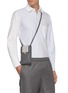 Figure View - Click To Enlarge - THOM BROWNE  - Four band flap pebble grain leather phone holder