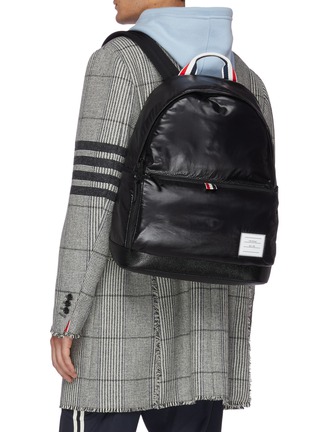 Figure View - Click To Enlarge - THOM BROWNE  - Ripstop leather backpack