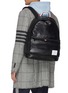 Figure View - Click To Enlarge - THOM BROWNE - Ripstop leather backpack