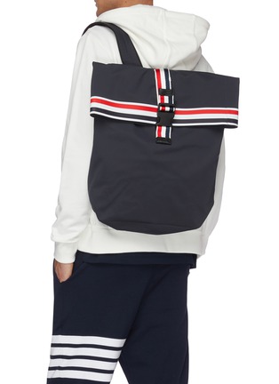 Figure View - Click To Enlarge - THOM BROWNE  - Welded foldover nylon backpack