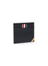 Figure View - Click To Enlarge - THOM BROWNE  - Tricolour Tab Enamel Double Side Leather Cardholder