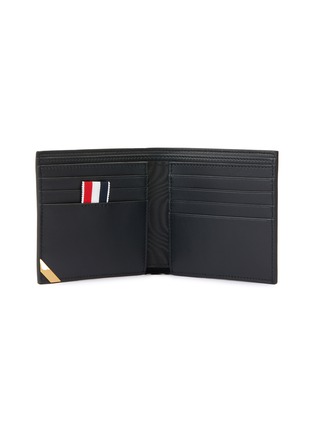 Figure View - Click To Enlarge - THOM BROWNE  - Tricolour Tab Enamel Billfold Leather Wallet