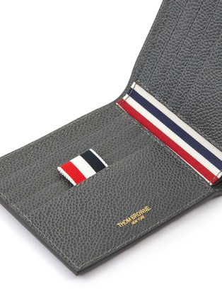 Detail View - Click To Enlarge - THOM BROWNE - Four Bar Stripe Pebble Grain Billfold Leather Wallet