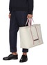 Figure View - Click To Enlarge - THOM BROWNE  - Tool' Tricolour Strap Oversize Canvas Tote