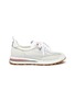 Main View - Click To Enlarge - THOM BROWNE  - Pebble grain leather brogue unlined sneakers