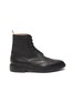 Main View - Click To Enlarge - THOM BROWNE  - Wingtip' Tricolour Heel Tab Leather Boots