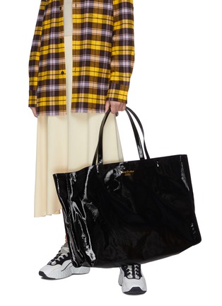 Figure View - Click To Enlarge - ACNE STUDIOS - Logo Print Oversize Cotton Tote