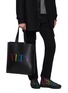 Figure View - Click To Enlarge - VALENTINO GARAVANI - Valentino Garavani rainbow logo print leather tote
