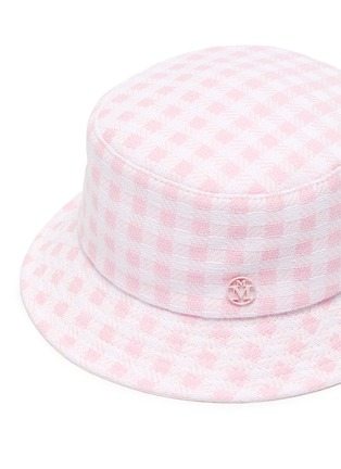Detail View - Click To Enlarge - MAISON MICHEL - Jason' Gingham Reversible Cotton Bucket Hat
