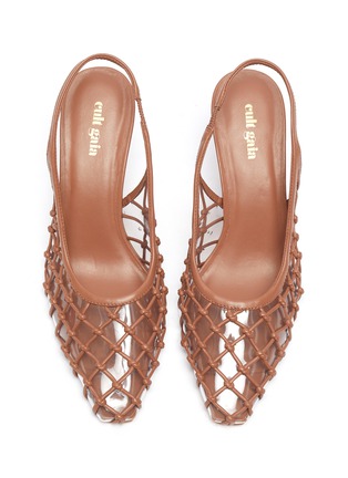 Detail View - Click To Enlarge - CULT GAIA - 'Soray' leather mesh PVC slingback pumps