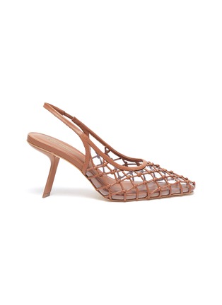 Main View - Click To Enlarge - CULT GAIA - 'Soray' leather mesh PVC slingback pumps