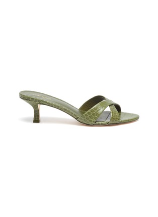 Main View - Click To Enlarge - CULT GAIA - 'Melina' croc embossed leather heeled sandals