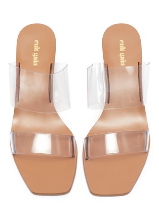 Detail View - Click To Enlarge - CULT GAIA - 'Jila' orb heel PVC strap leather sandals