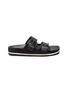 Main View - Click To Enlarge - VINCE - Glyn' Double Buckle Band Leather Platform Slides