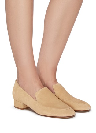 Figure View - Click To Enlarge - VINCE - Fauna' Heeled Suede Loafers