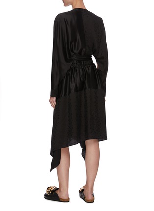 Back View - Click To Enlarge - JW ANDERSON - Cut Out Side Wrap Jacquard Midi Dress