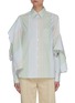 Main View - Click To Enlarge - JW ANDERSON - Multi Stripe Ruffle Drape Sleeve Shirt