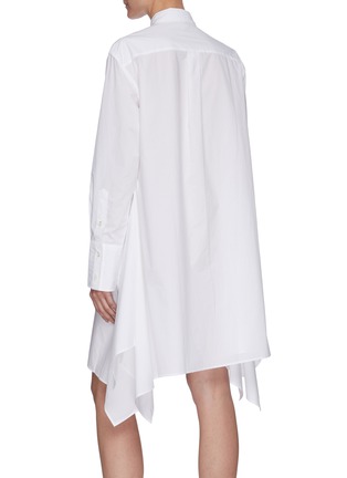 Back View - Click To Enlarge - JW ANDERSON - Asymmetric Hem Cotton Bib Shirt Dress