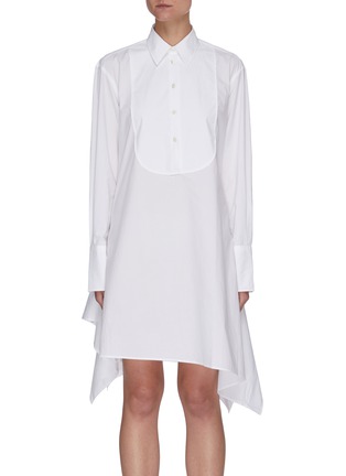 Main View - Click To Enlarge - JW ANDERSON - Asymmetric Hem Cotton Bib Shirt Dress