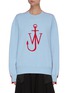 Main View - Click To Enlarge - JW ANDERSON - Contrast Colour Fleece Back Anchor Logo Cotton Sweatshirt