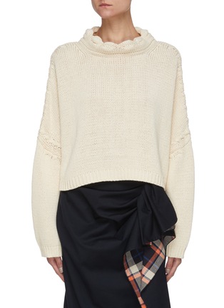 Download JW ANDERSON | Bow tied back mock neck cropped sweater ...