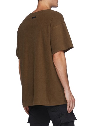 Back View - Click To Enlarge - FEAR OF GOD - Logo Patch Inside Out Terry T-Shirt