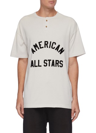 Main View - Click To Enlarge - FEAR OF GOD - American All Star slogan print henley T-shirt