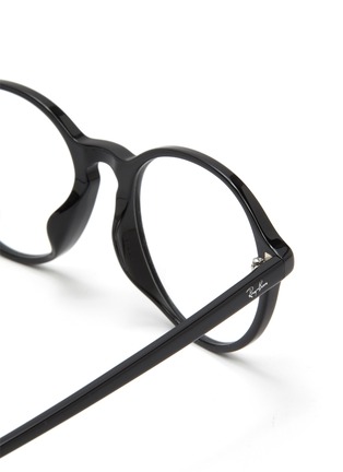 Detail View - Click To Enlarge - RAY-BAN - Round Acetate Frame Thin Temple Optical Glasses