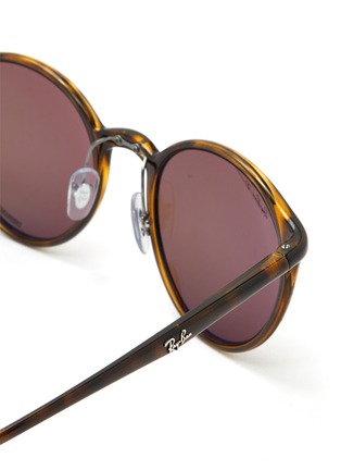 Detail View - Click To Enlarge - RAY-BAN - Tortoiseshell Effect Round Acetate Frame Thin Temple Sunglasses