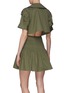 Back View - Click To Enlarge - SELF-PORTRAIT - Back Cut Out Ruffle Hem Organic Cotton Mini Dress