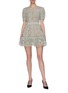 Figure View - Click To Enlarge - SELF-PORTRAIT - Puff Sleeve Ruffle Hem Lace Mini Dress