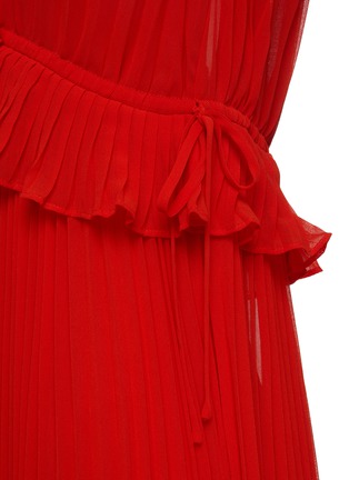 Detail View - Click To Enlarge - SELF-PORTRAIT - Ruffle Trim Pleat Sleeveless Chiffon Midi Dress