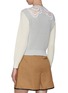 Back View - Click To Enlarge - SELF-PORTRAIT - Lace Detail Colourblock Cotton Wool Blend Sweater