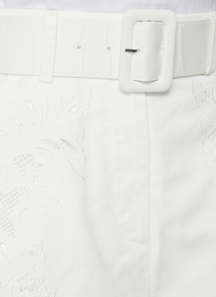  - SELF-PORTRAIT - Belted lace detail cuffed shorts
