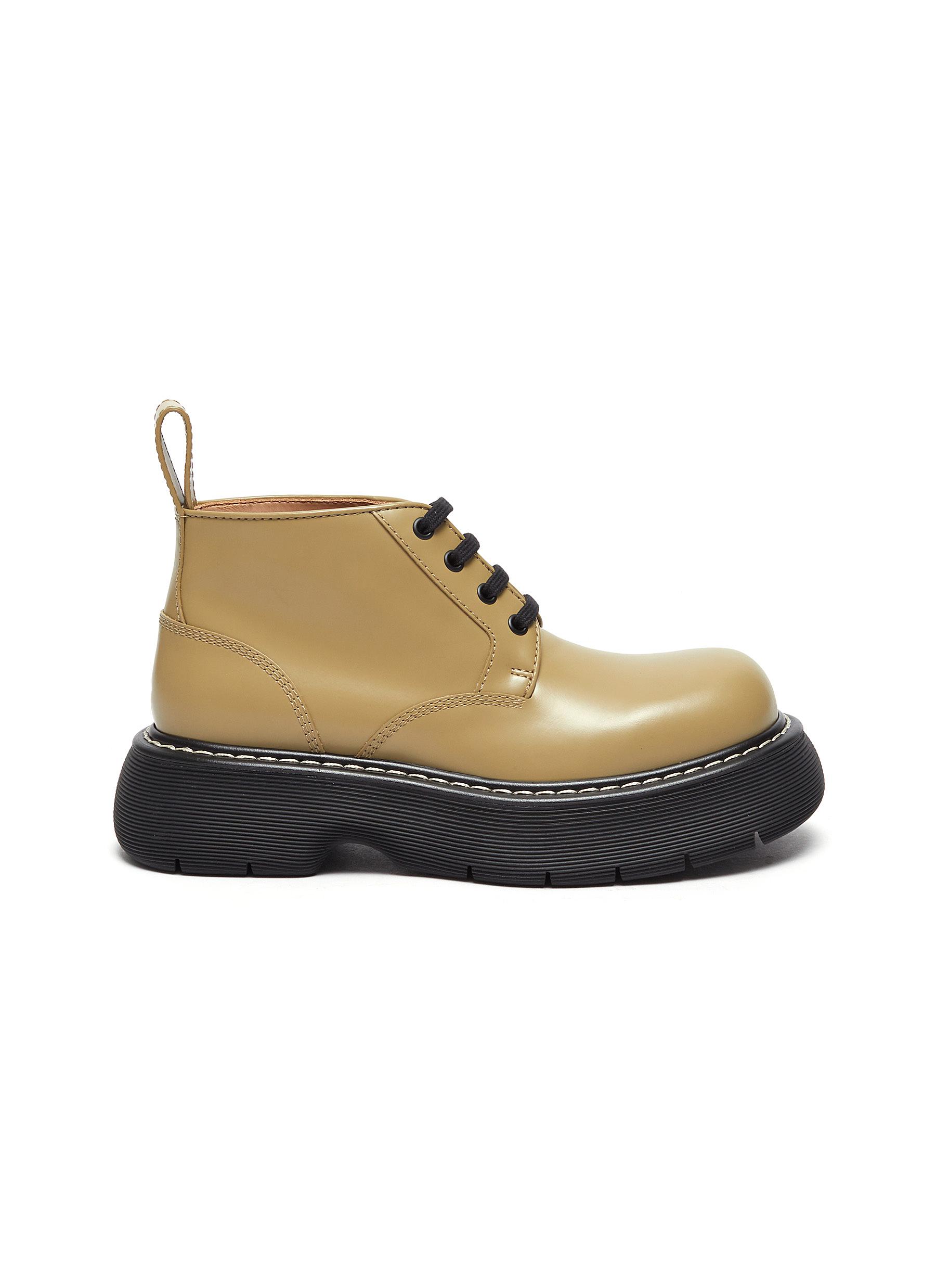 Calfskin leather ankle boots