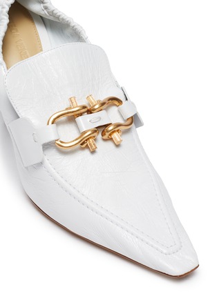 Detail View - Click To Enlarge - BOTTEGA VENETA - Horsebit heel leather loafers